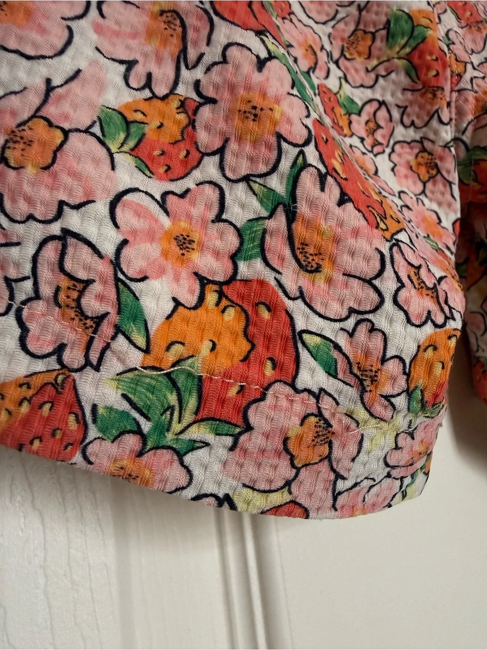 Blackbough Strawberry Cherry Floral Swim Trunks | Preppy Board Shorts | Size M